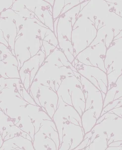 2766-42035 Orchis Lavender Flower Branches Wallpaper