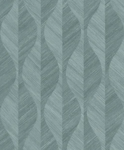 4025-82505 Oresome Teal Ogee Wallpaper