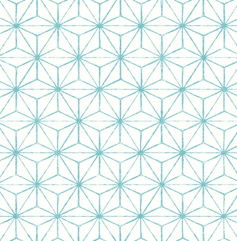 2764-24311 Orion Turquoise Geometric Wallpaper