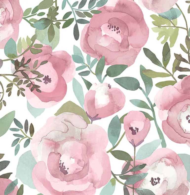 2903-25839 Orla Pink Floral Wallpaper