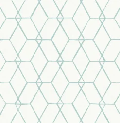 2889-25251 Osterlen Teal Trellis Wallpaper