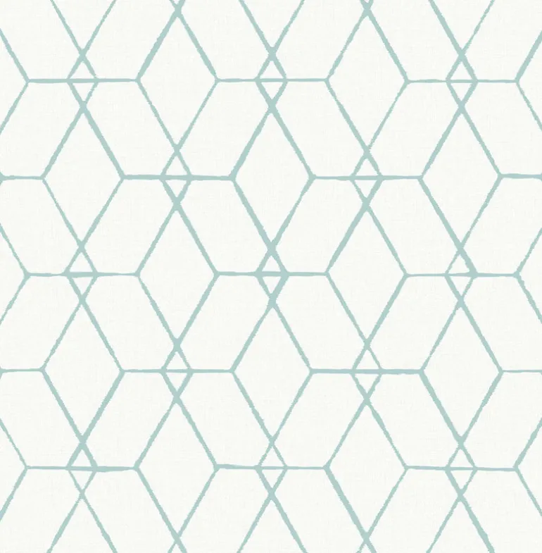 2889-25251 Osterlen Teal Trellis Wallpaper