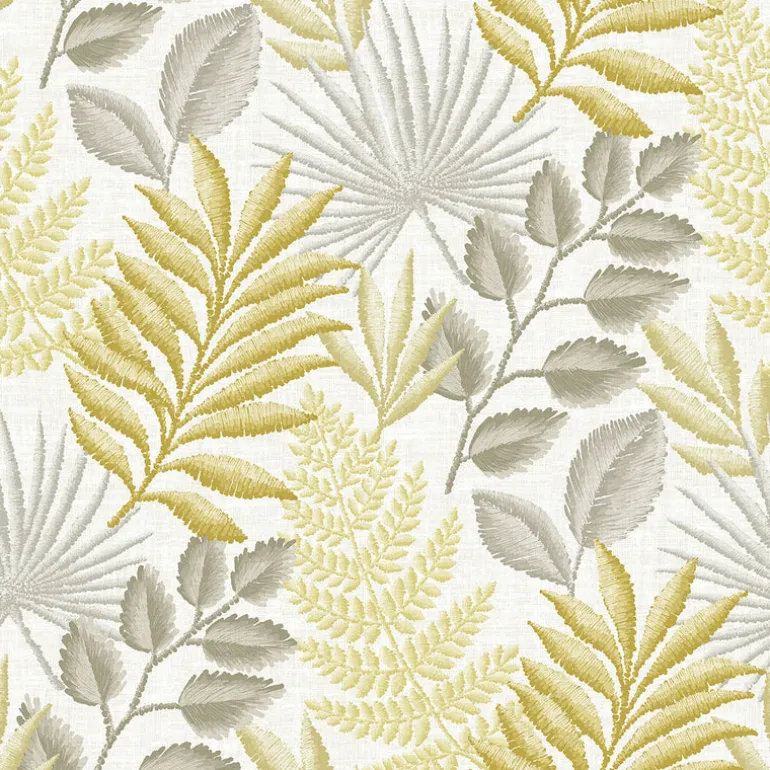 2901-87502 Palomas Mustard Botanical Wallpaper