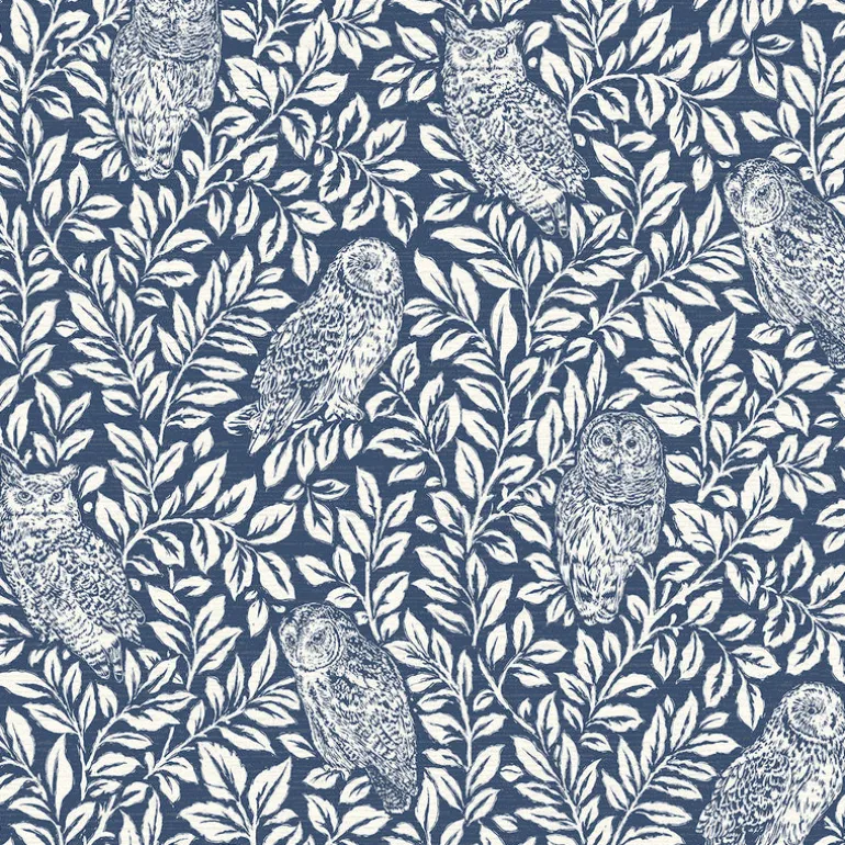3123-12412 Parliament Navy Owl Wallpaper