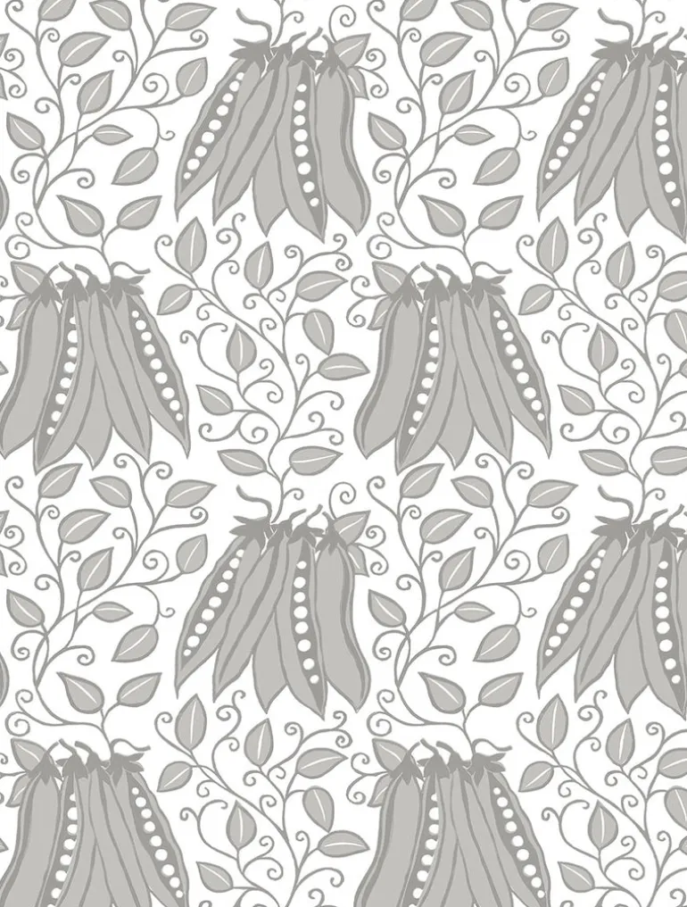 2821-25119 Peas in a Pod Light Grey Garden Wallpaper