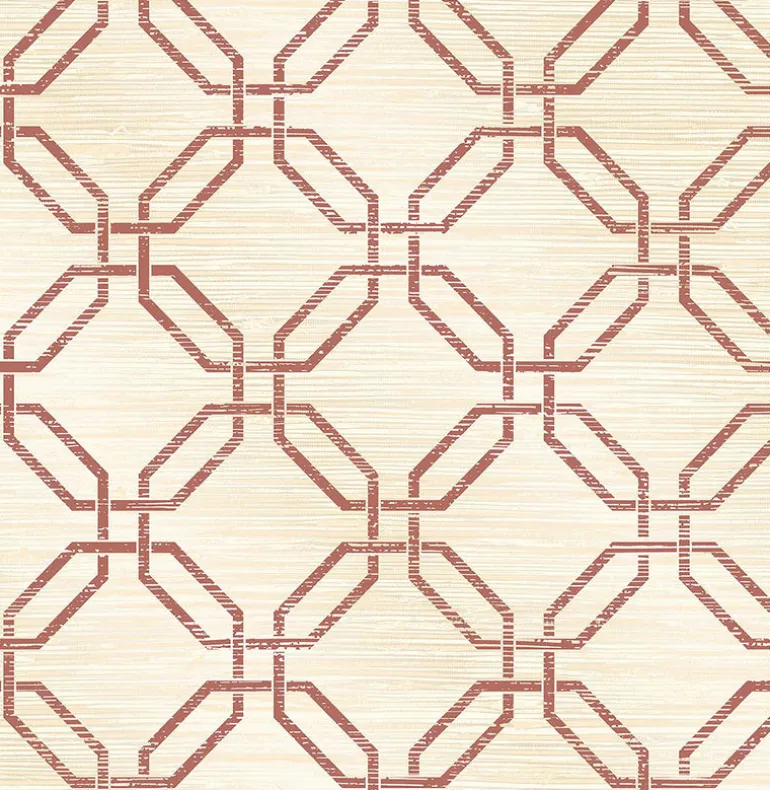 2766-24408 Phaius Burgundy Trellis Wallpaper
