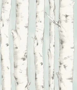 3118-12602 Pioneer Light Blue Birch Tree Wallpaper