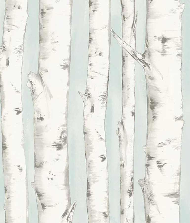 3118-12602 Pioneer Light Blue Birch Tree Wallpaper