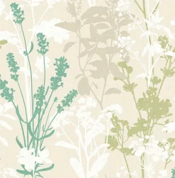 2814-24573 Pippin Green Wild Flowers Wallpaper