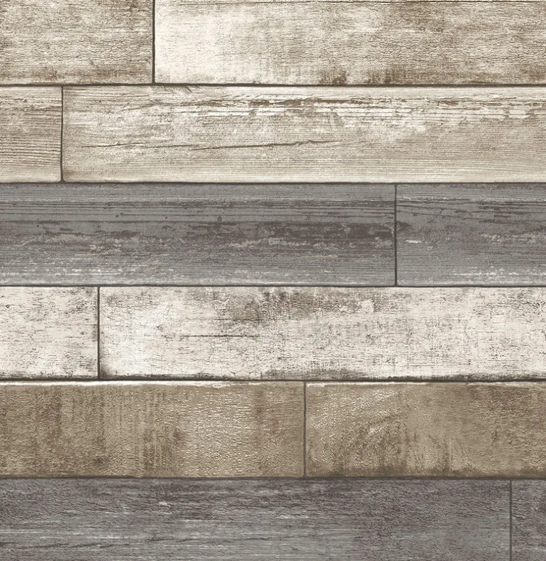 2922-22345 Porter Brown Weathered Plank Wallpaper