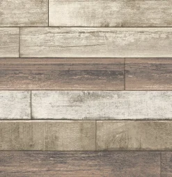 2922-22347 Porter Coffee Weathered Plank Wallpaper