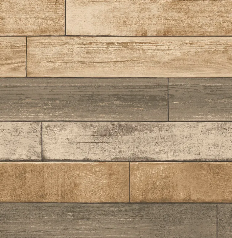 2922-22346 Porter Wheat Weathered Plank Wallpaper
