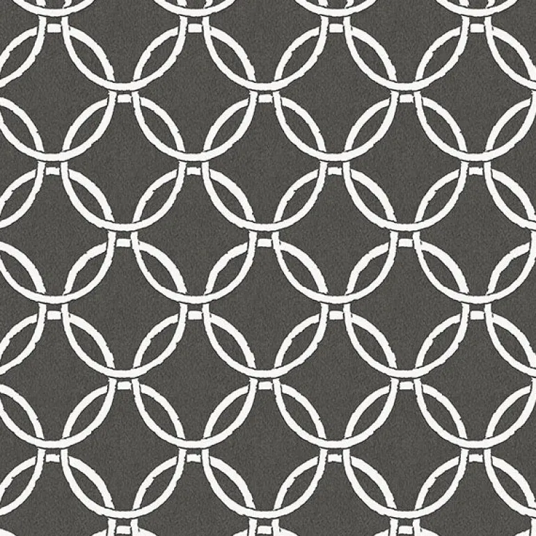 3122-11000 Quelala Black Ring Ogee Wallpaper