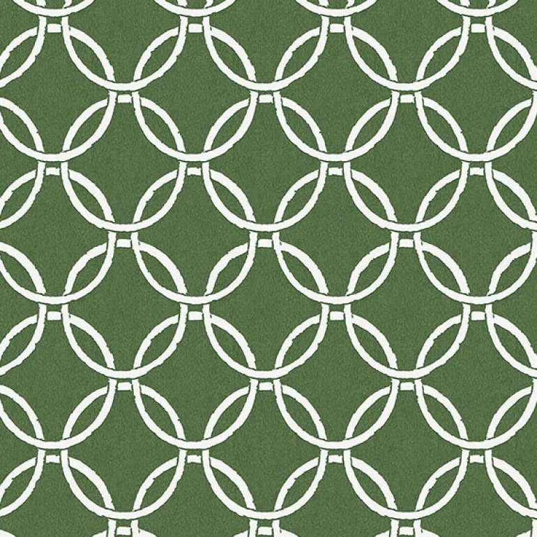 3122-11004 Quelala Green Ring Ogee Wallpaper