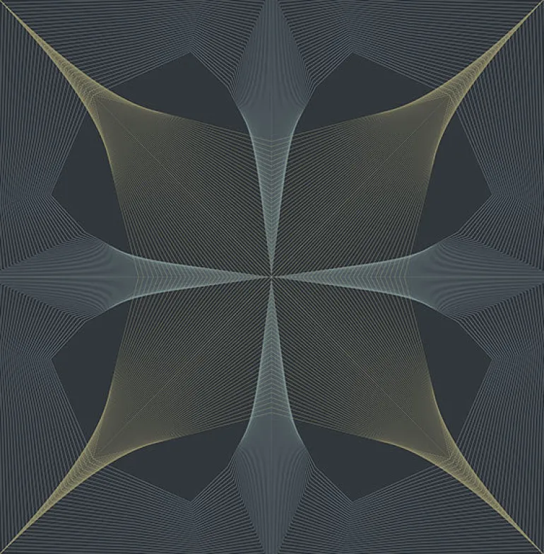 2902-25526 Radius Navy Geometric Wallpaper