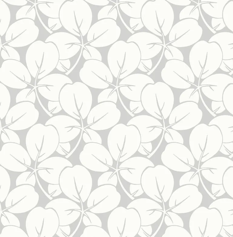 2970-26107 Robert Light Grey Clover Wallpaper