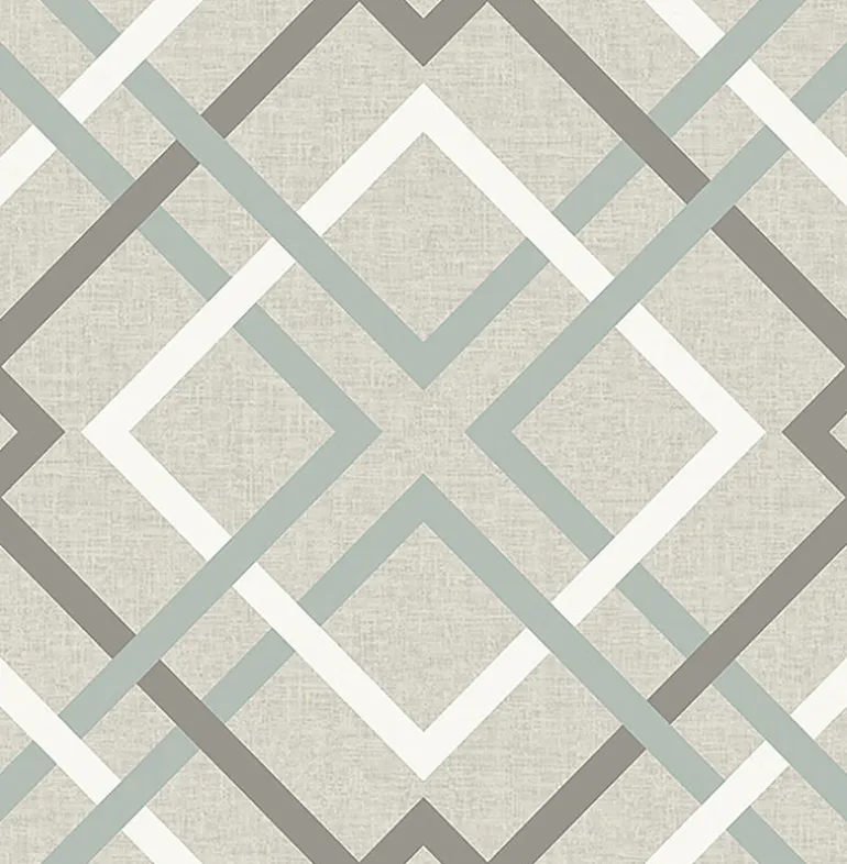 2901-22649 Saltire Emile Taupe Lattice Wallpaper