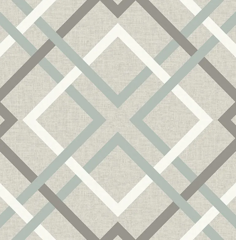 2904-22649 Saltire Taupe Geometric Wallpaper