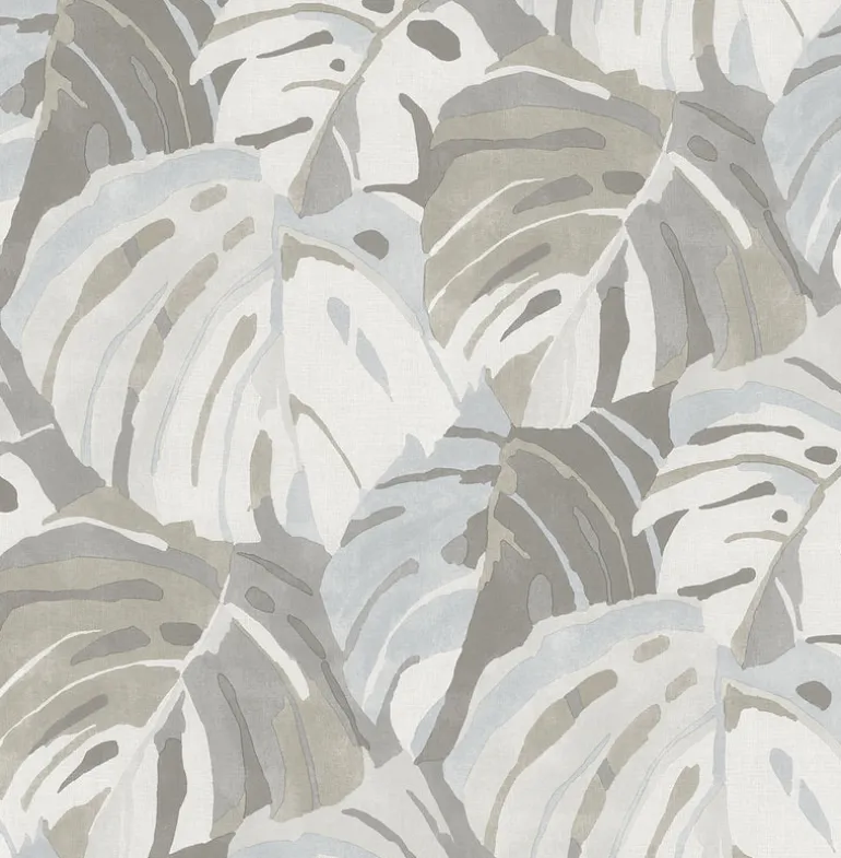 2969-26008 Samara Stone Monstrera Leaf Wallpaper