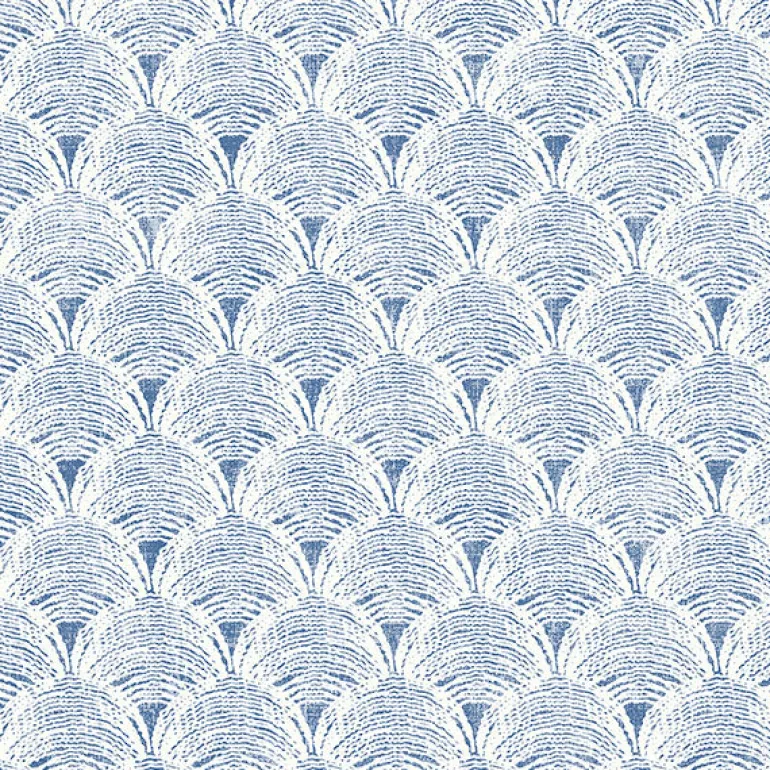 3120-13654 Santiago Blue Scalloped Wallpaper