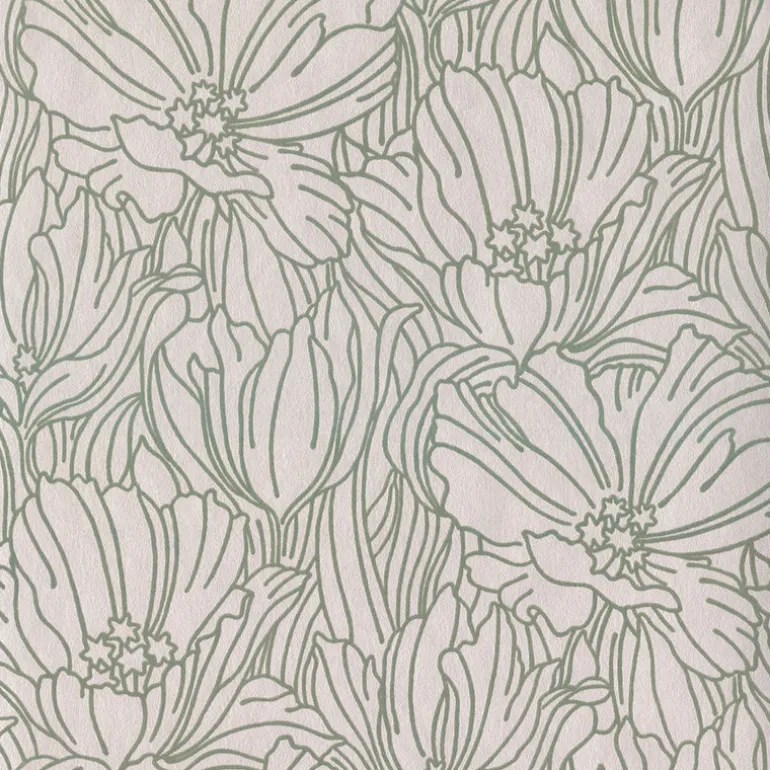 2970-87355 Selwyn Flock Sage Floral Wallpaper