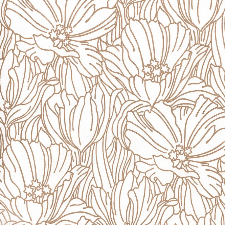 2970-87358 Selwyn Metallic Copper Floral Wallpaper