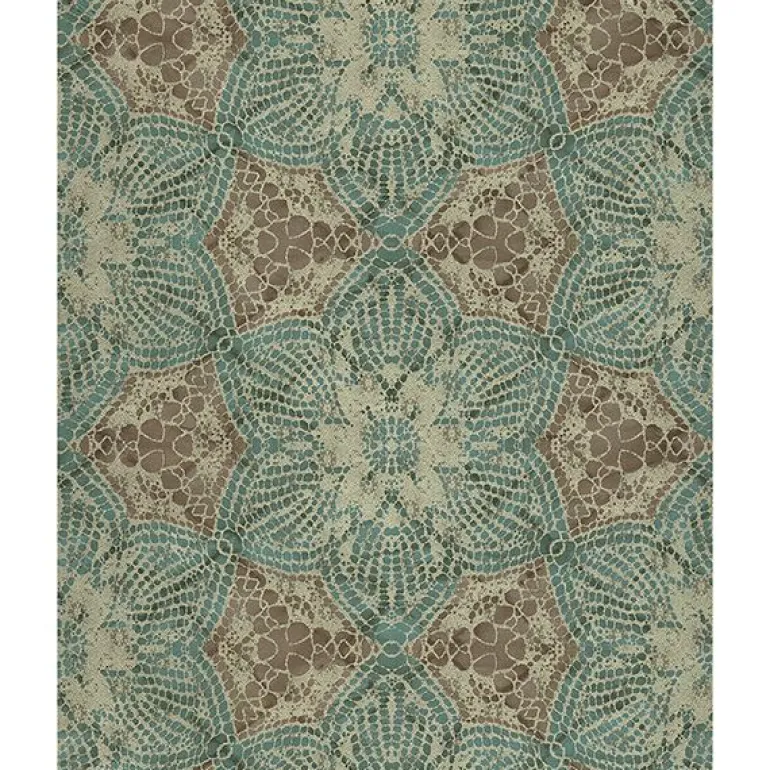 376052 Seychelles Teal Medallion Wallpaper