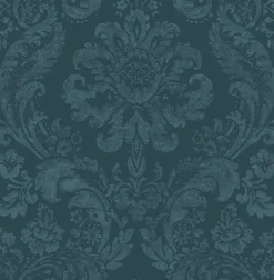 2763-87310 Shadow Blue Damask Wallpaper