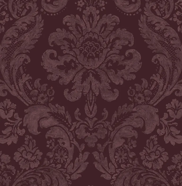 2763-87315 Shadow Merlot Damask Wallpaper