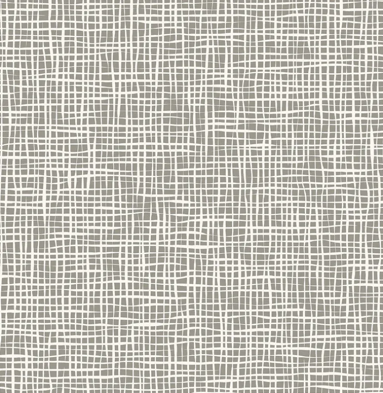 2764-24329 Shanti Grey Grid Wallpaper