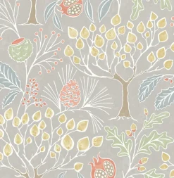2903-25829 Shiloh Light Grey Botanical Wallpaper