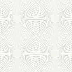 4000-6639-17 Silvie White Tin Burst Paintable Wallpaper