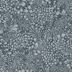 2932-65129 Siv Dark Blue Botanical Wallpaper