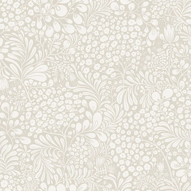 2932-65131 Siv Dark Grey Botanical Wallpaper