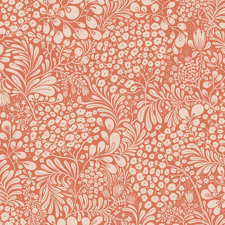 2932-65133 Siv Red Botanical Wallpaper