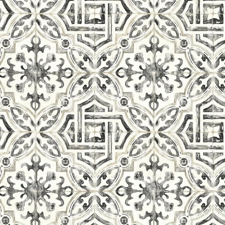 3123-12331 Sonoma Black Spanish Tile Wallpaper