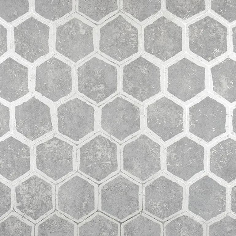 2927-00404 Starling Pewter Honeycomb Wallpaper