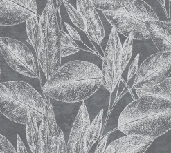 4035-37836-4 Suki Grey Leaves Wallpaper