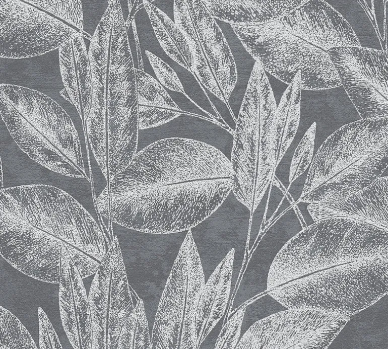 4035-37836-4 Suki Grey Leaves Wallpaper