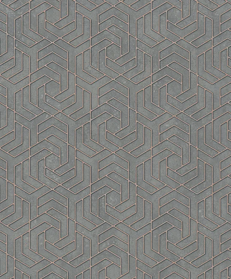 4035-32609 Tama Charcoal Geometric Wallpaper