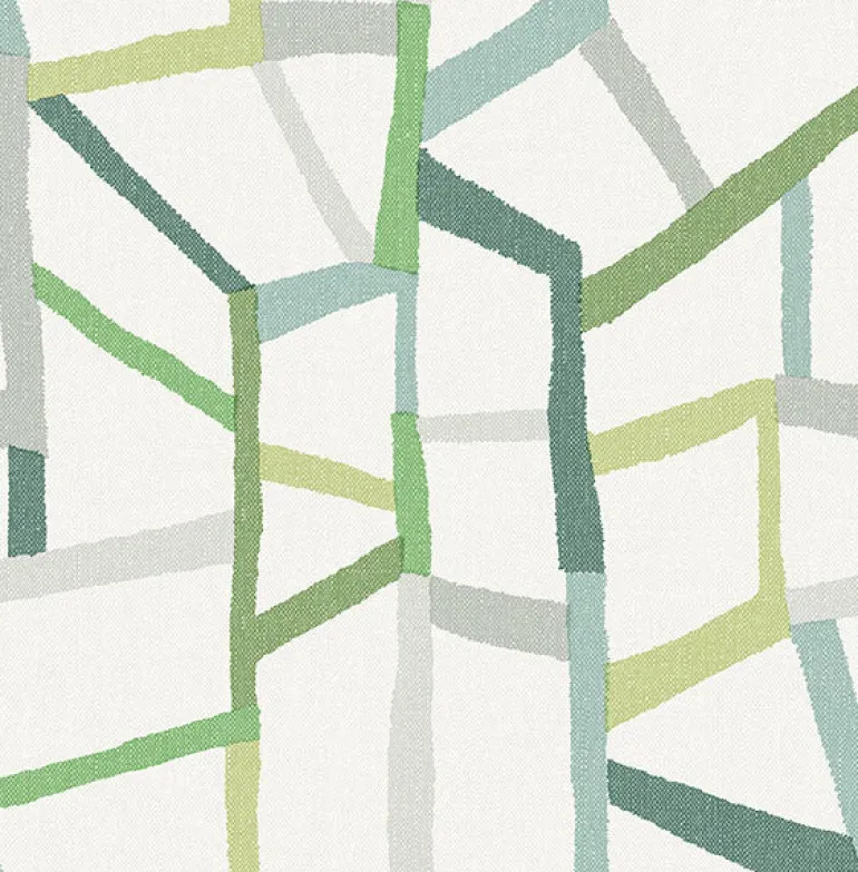 2903-25847 Tate Green Geometric Linen Wallpaper