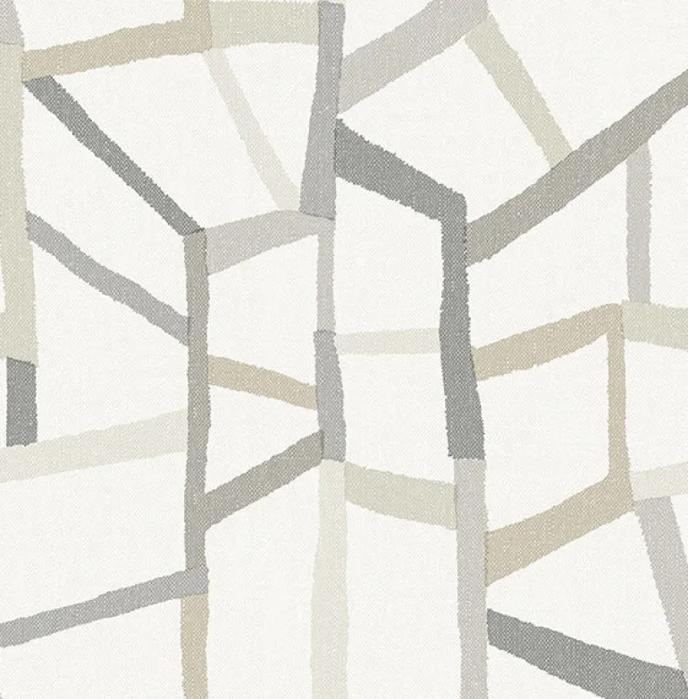 2903-25848 Tate Grey Geometric Linen Wallpaper