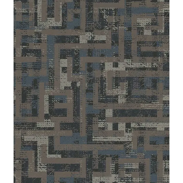 376013 Tebessa Dark Brown Geometric Wallpaper