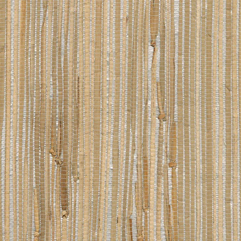 4018-0031 Tereza Silver Foil Grasscloth Wallpaper