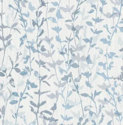 2964-25966 Thea Blue Floral Trail Wallpaper