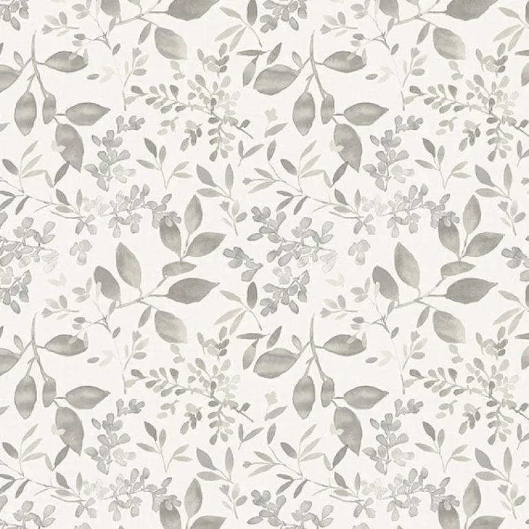 3122-11100 Tinker Grey Woodland Botanical Wallpaper