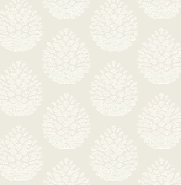 3118-25090 Totem Eggshell Pinecone Wallpaper