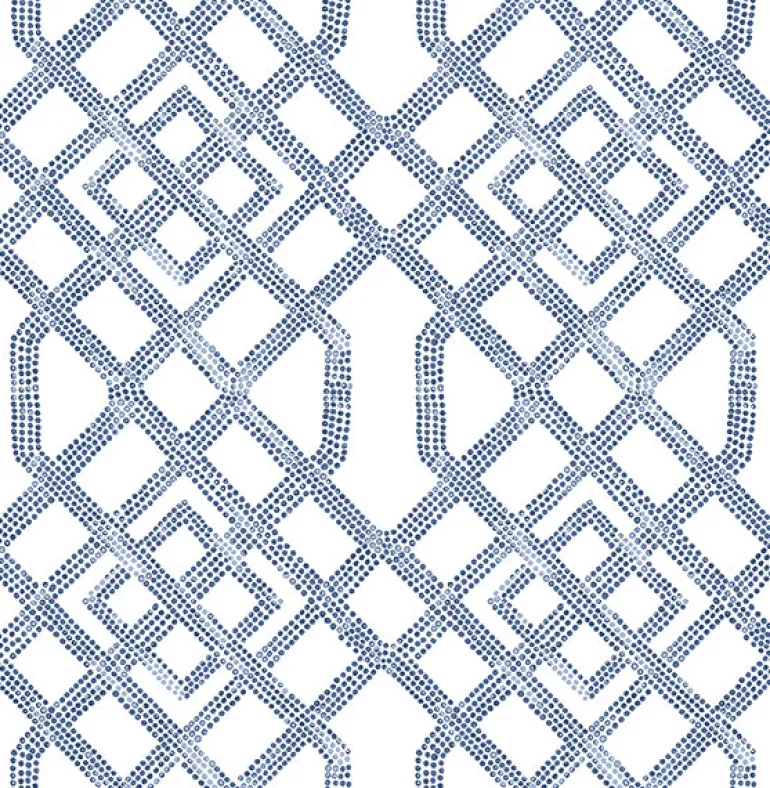 2861-25708 Traverse Blue Trellis Wallpaper