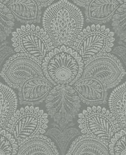 2861-25728 Triumph Grey Medallion Wallpaper