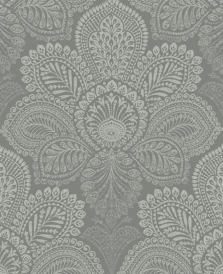 2861-25728 Triumph Grey Medallion Wallpaper